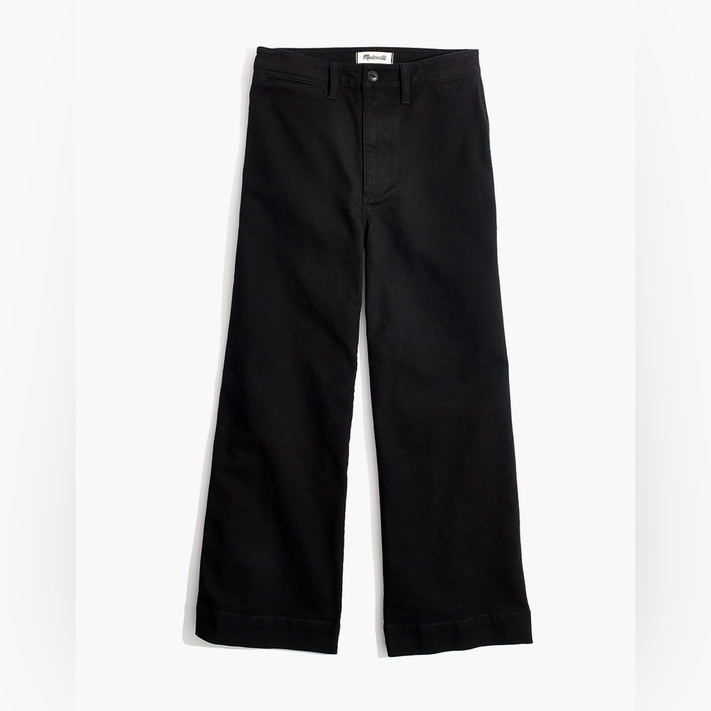 Madewell Emmett Wide Leg Crop Pant in Black
